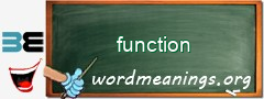 WordMeaning blackboard for function
